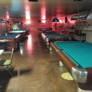 pool tables and chairs
