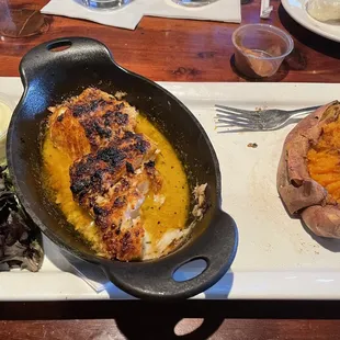 Pepper and seasonal butter Cod with a sweet potato