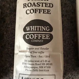 Mexican whole bean coffee (1lb)