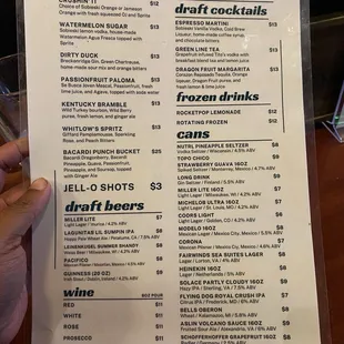 menu