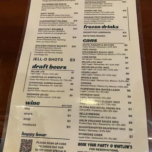 menu