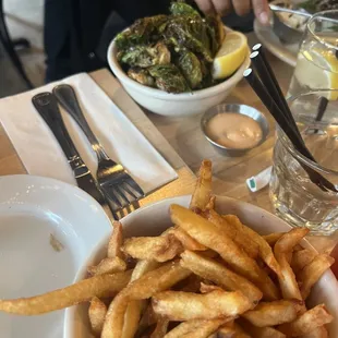 Fries and Brussel Sprouts