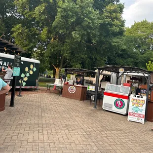 people walking around