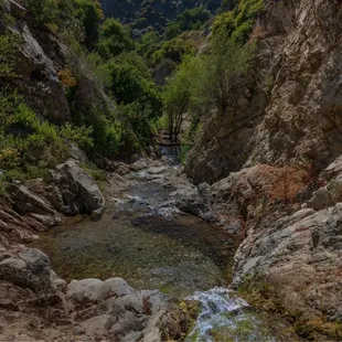 Wide view down some of the falls.