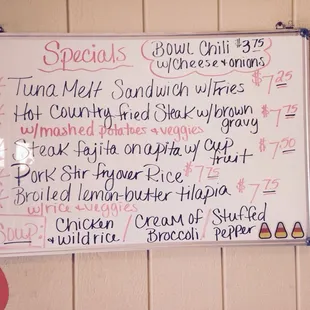 Friday special at Whitney St. Diner in Grayslake, Illinois