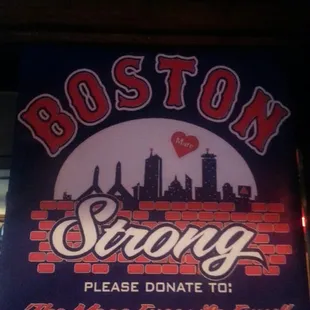 a sign for boston strong