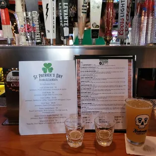 St. PADDY&apos;s day special drink menu