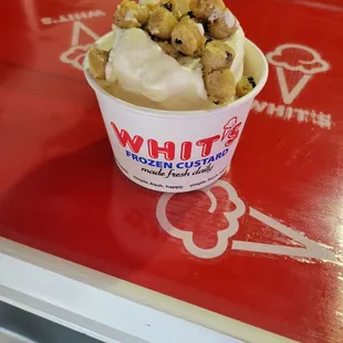 Vanilla with chocolate chip cookie dough
