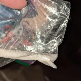 The for mentioned baggie I found in the restroom.