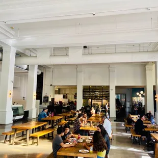 people eating at tables