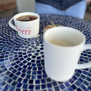 Orange tea and vanilla latte