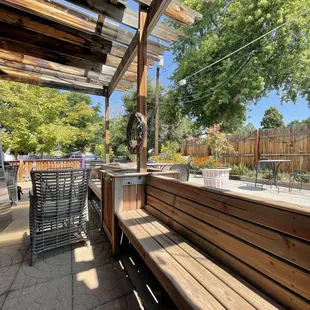 Outside patio in the summer