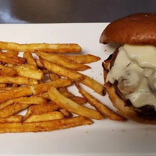 Mushroom Swiss burger