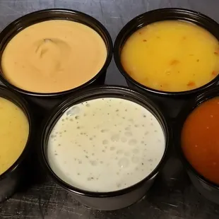 Dressings - several are made in house