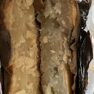 This baked potato is at least two days old and completely inedible. Unacceptable to serve this.  Will never go back