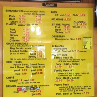 menu for harley davidson