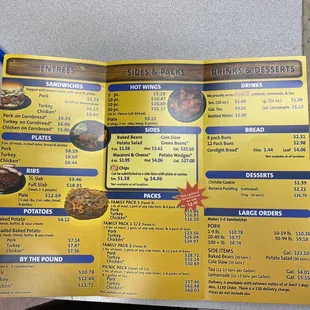 Catering menu