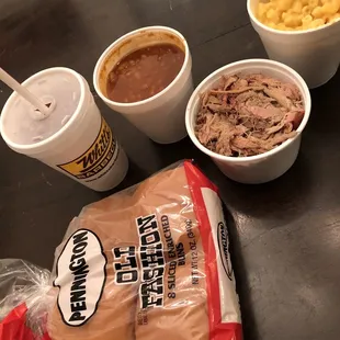 a variety of food items