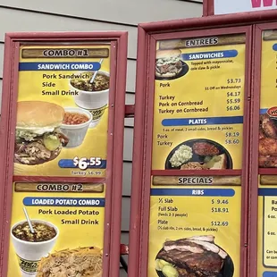 Left side of menu . View from drive thru