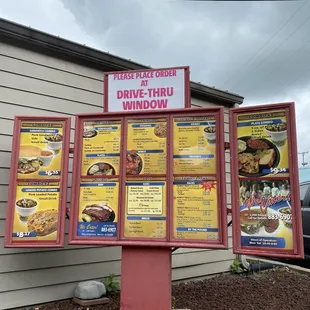 Menu from drive thru