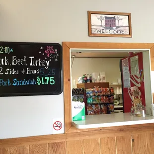 a sign for the restaurant