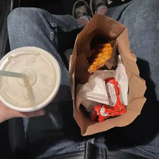 Banana shake + crinkle cut fries - an amazing combo, would stop just for this (skip the burger)