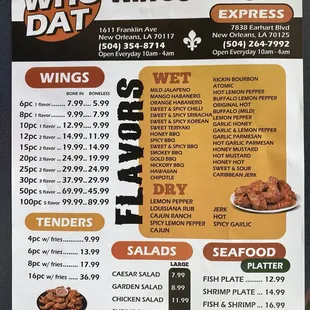 Front side menu