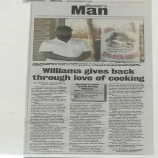 a copy of a newspaper article