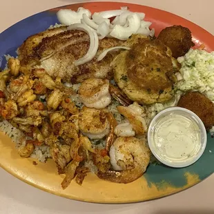 Grilled seafood Bayou Platter for Two