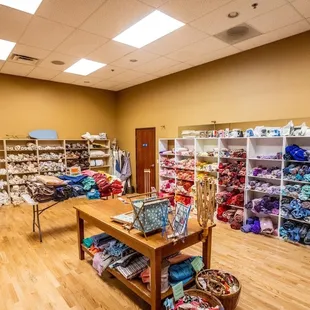 Fabric and sewing supplies.