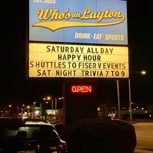 a sign for a restaurant