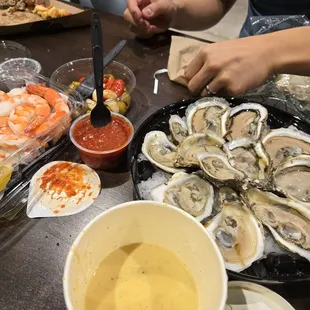Dinner at whole foods! 12 oysters for $12 on fridays!