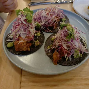 Pulled barbecue jackfruit Street tacos.