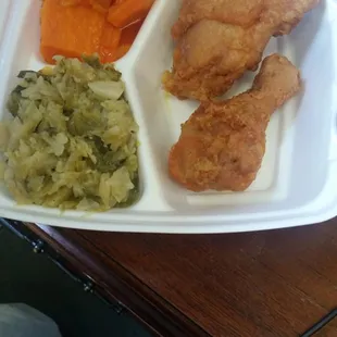 Yams, Cabbage and Fried Chicken was delicious!