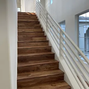 a staircase leading to a second floor