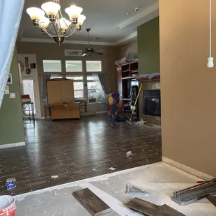 Family Room view from incomplete Dining Room