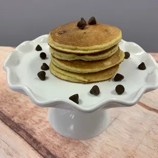 Keto Chocolate Chip Pancakes - Gluten Free, Sugar Free, Low Carb, Keto &amp; Diabetic Friendly