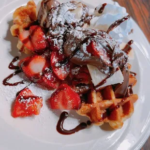 Strawberry Banana Nutella Waffle