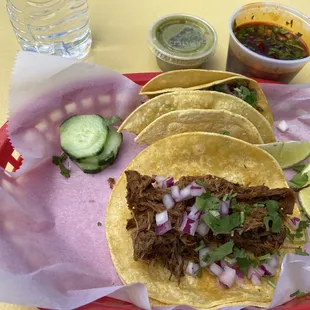 Shredded beef street tacos
