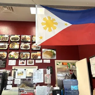 the philippines flag hanging from the ceiling