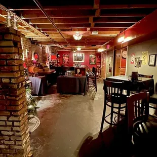 a dimly lit restaurant