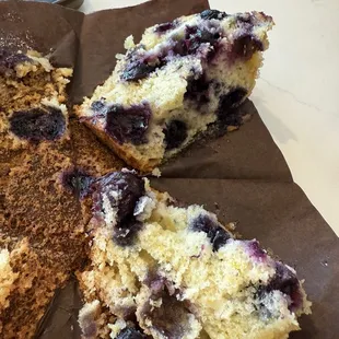 Moist blueberry muffin, loaded!