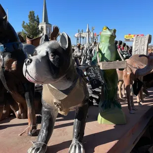Endless statuary in the yard