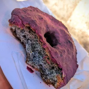 blue corn, blueberry lavender cake donut