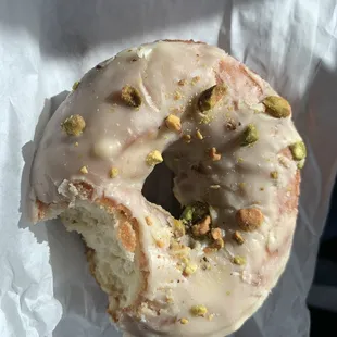 Lemon pistachio donut