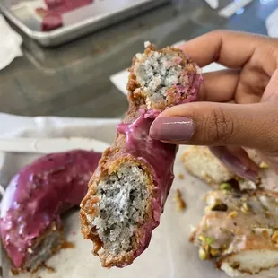Blueberry blue corn lavender donut