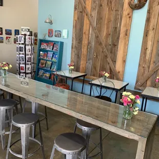 Comfy area to eat your donut if you can&apos;t wait.