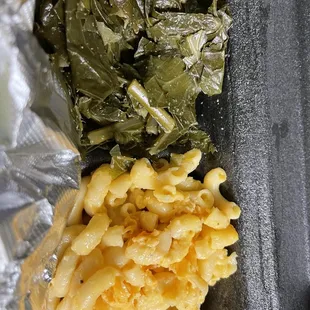 Collard greens and Mac &amp; Cheese