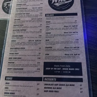 menu