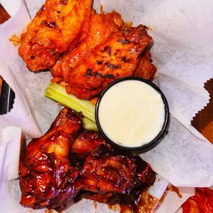 #1. Rated Grilled Wings -Hot and Bourbon